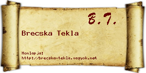 Brecska Tekla névjegykártya